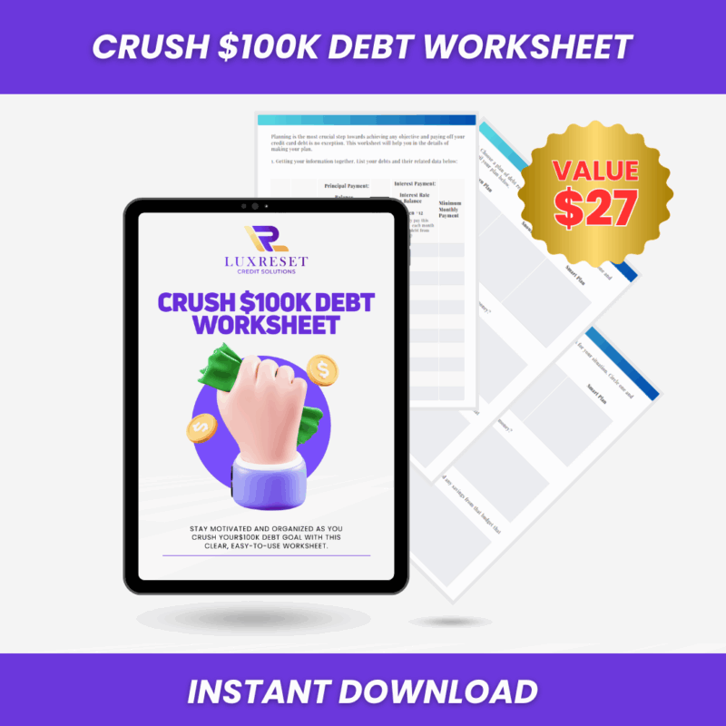 CRUSH $100K DEBT WORKSHEET - Image 2