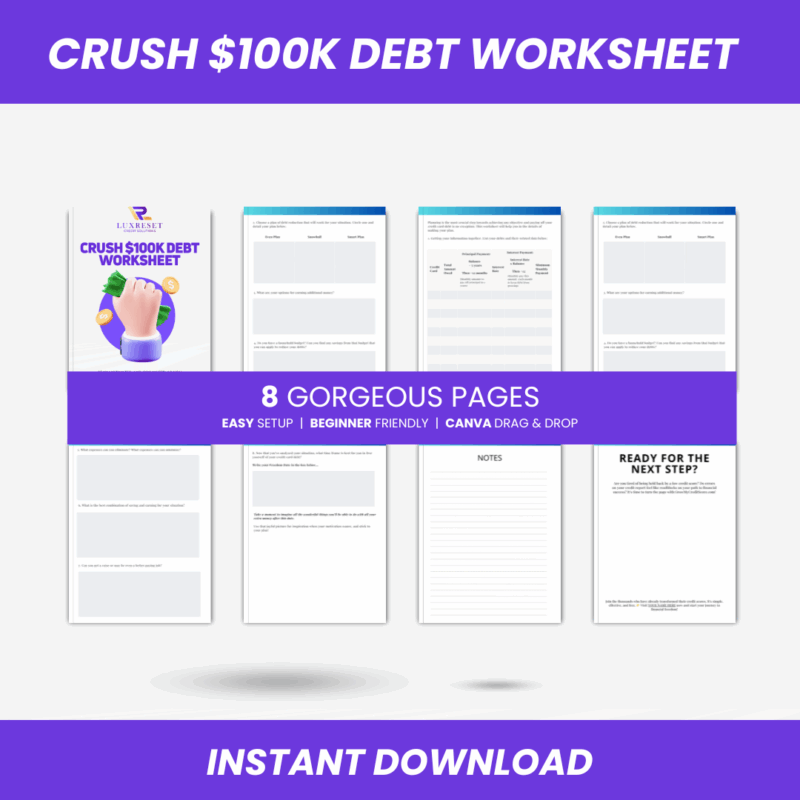 CRUSH $100K DEBT WORKSHEET - Image 3