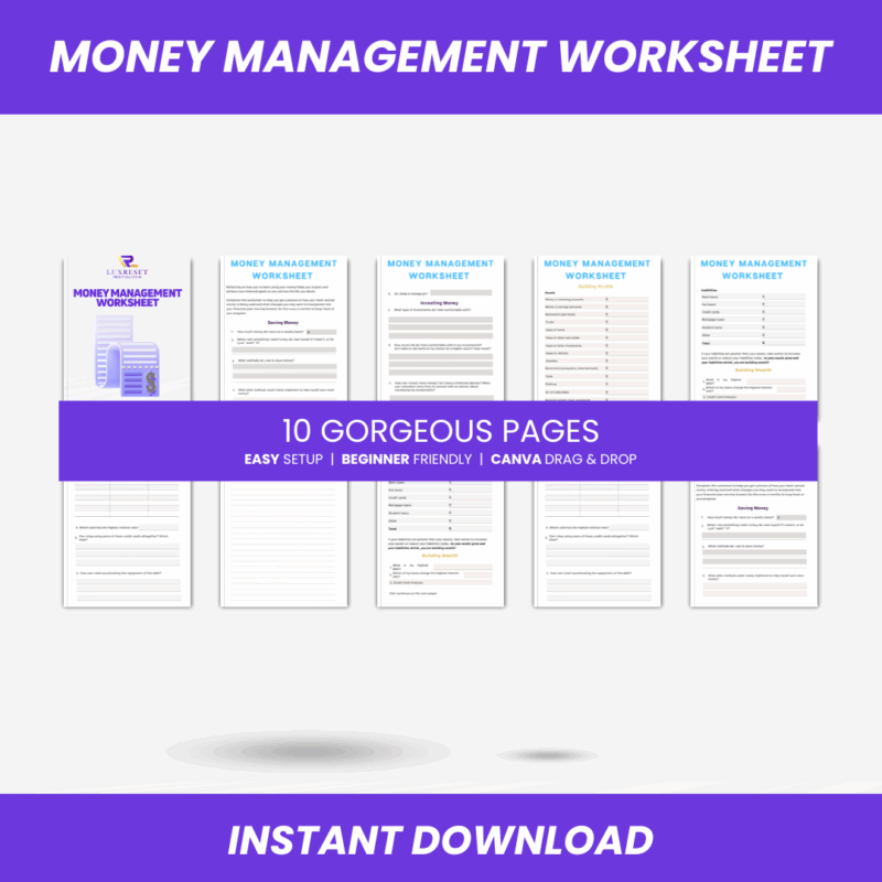 MONEY MANAGEMENT WORKSHEET - Image 3