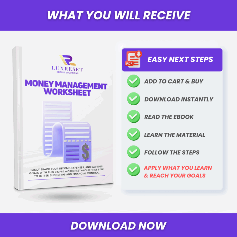MONEY MANAGEMENT WORKSHEET - Image 4